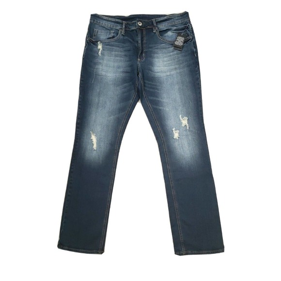 Buffalo by David Bitton Basic Ash-X skinny Stretch Denim Distressed Jeans 34×32 - Picture 1 of 7